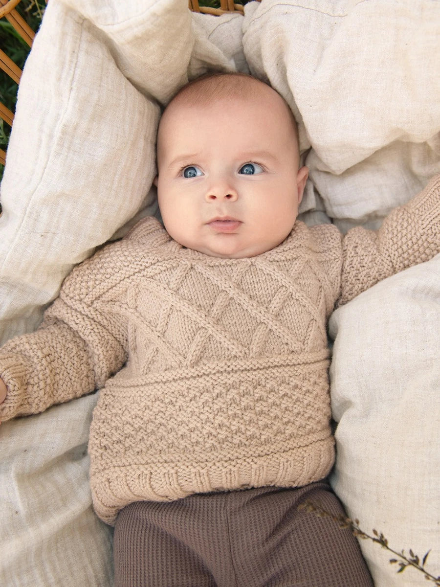 Guernsey Sweater Baby / Soft Start 2413 / No. 1 / Single Pattern by Sandnes Garn