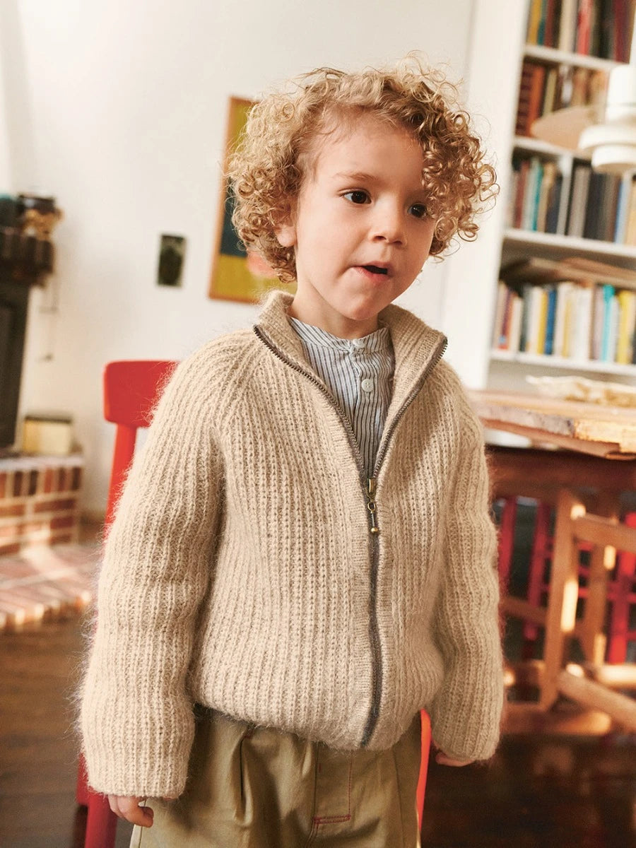 Tia Zipper Jacket Junior / 2601 Soft Knits for Kids / No. 3 / Single Pattern by Sandnes Garn - Must be purchased Sandnes Garn Yarn