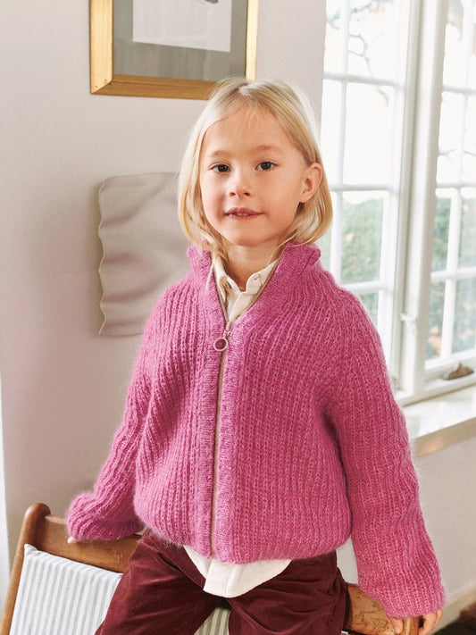 Tia Zipper Jacket Junior / 2601 Soft Knits for Kids / No. 3 / Single Pattern by Sandnes Garn - Must be purchased Sandnes Garn Yarn