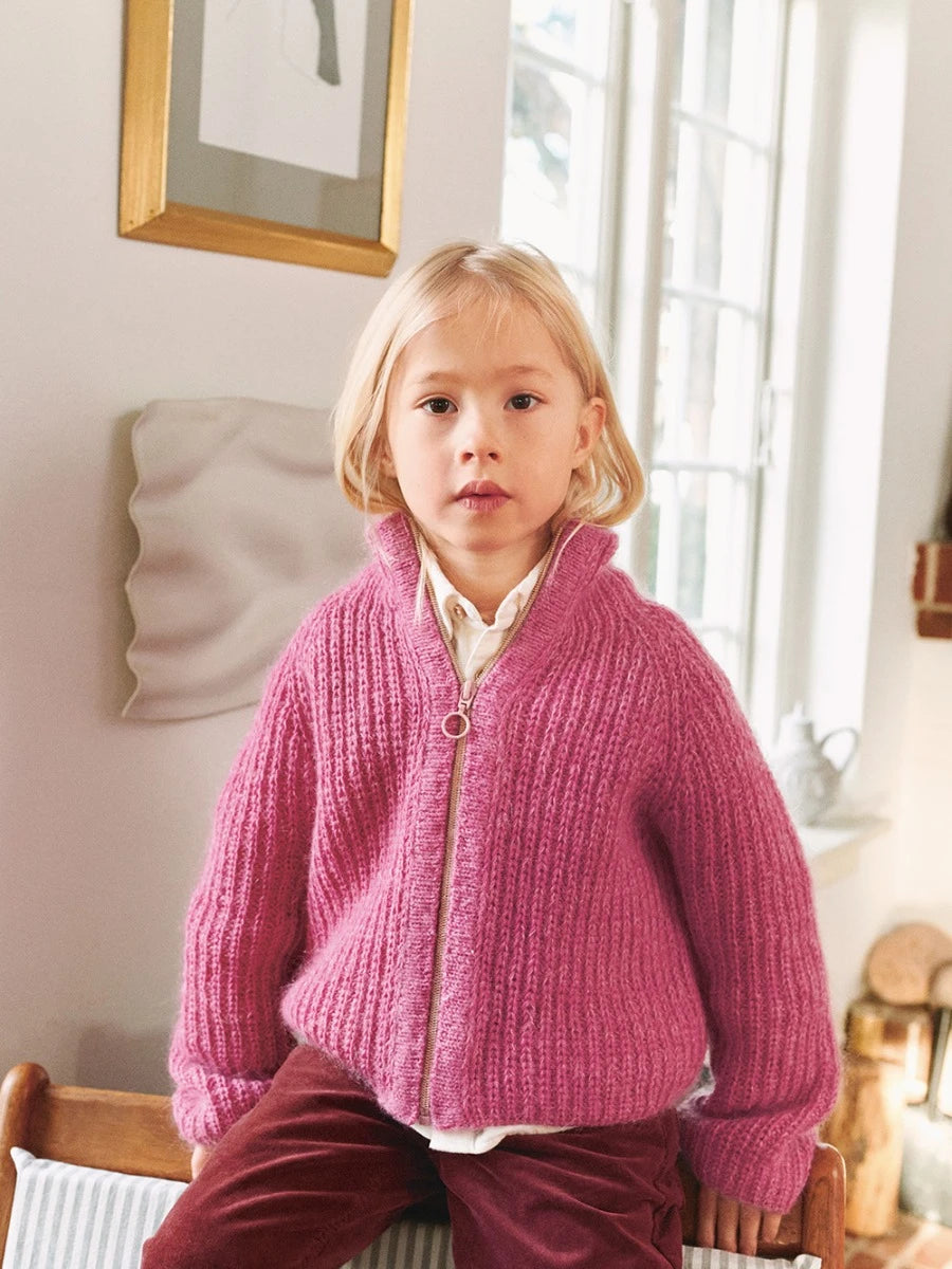 Tia Zipper Jacket Junior / 2601 Soft Knits for Kids / No. 3 / Single Pattern by Sandnes Garn - Must be purchased Sandnes Garn Yarn