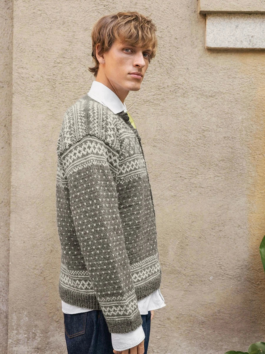 Setesdal Men's Cardigan / Norwegian Icons Adult 2510 / No. 7 / Single Pattern by Sandnes Garn